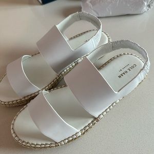 New in Box Cole Haan Cloudfeel Ankle Strap Leather Sandal - White - Size 7.5